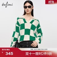 伊芙丽（eifini）【商场同款】伊芙丽设计感时尚毛针织衫2023年冬季新款1EA232051 森林绿 160/85CM/M