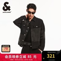杰克·琼斯(JACK&JONES)男装衣服春秋新款百搭日常翻领上衣夹克宽松衣身撞色牛仔外套男 A16 深灰牛仔 A16 深灰牛仔 180/100A/L