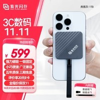 紫光闪存（UNIS FLASH MEMORY）1TB 磁吸移动固态硬盘（PSSD）USB3.2 读速2000MB/S 兼容手机平板笔记本电脑  紫翼系列-典雅灰