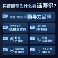 海尔(Haier) 智能门锁 V20（Lite）指纹锁 防盗门锁 全自动智能锁 指纹密码锁 电子锁 标准锁体-全自动开锁