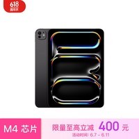 Apple/苹果 iPad Pro 11英寸 M4芯片 2024年新款平板电脑(256G WLAN版/MVV83CH/A)深空黑色