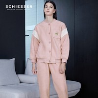 舒雅（Schiesser）女士厚款软绵绵羊羔绒棒球服家居套装E1/21875H 粉红7703 M