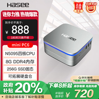 ۣHASEEmini PC6 ̨ʽð칫С(ʮһN5095ĺ 8G 256GSSD WIFI win11)