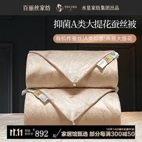 百丽丝精选水星家纺出品蚕丝被精致提花有机蚕丝新款四季冬季加厚二合一 克罗地亚·臻享提花蚕丝二合一被 150cm×210cm