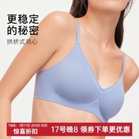 ubras【特卖】隐形细肩带软支撑光面果冻条内衣女小胸聚拢 背心-丹宁蓝色 S (70A/70B/70C)