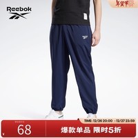 Reebok锐步官方男子PANT黑色经典LOGO款运动休闲舒适潮流百搭卫裤 GV5510_藏青色 A/XL