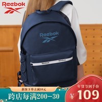 Reebok简约经典款双肩包男 防泼水通勤电脑包女 学生书包 蓝色