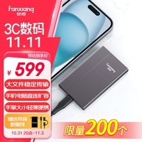 梵想（FANXIANG）2TB 移动固态硬盘（PSSD）Type-C USB3.2高速传输 手机直连 笔记本外置硬盘 轻薄便携P106枪黑色 