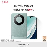 华为（HUAWEI）旗舰手机 Mate 60 12GB+256GB 雅川青