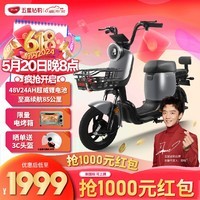 五星钻豹电动车48V24AH锂电池电动自行车新国标成人两轮两轮电瓶车B3PLUS B3PLUS/合金灰