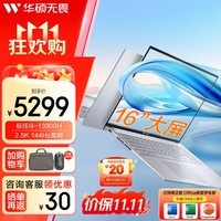 华硕无畏16 高性能轻薄笔记本电脑 13代i9-13900H 16G 1T 2.5K屏 144hz 银色