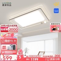 鹿家良品（LUUGAA）客厅led吸顶灯简约现代2023年新款大客厅主灯中山灯具 黑白100cm丝印无极105W天猫精灵