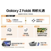 三星Samsung Galaxy Z Fold6 大屏AI手机 超轻薄折叠屏手机 第三代骁龙8 游戏手机 12GB+512GB 星夜银