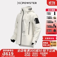 POWSTER巡洋舰系列滑雪衣服[sSs]单双板专业级连帽外套23-24新款 极地象牙白 M