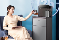 美的（Midea）茶吧机饮水机家用京东小家智能背板下置式桶装水多功能智能自主控温立式温热型 YR1622S-X极光
