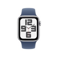 Apple/苹果 Watch SE 智能手表GPS款40毫米银色铝金属表壳丹宁色运动型表带M/L MXF23CH/B