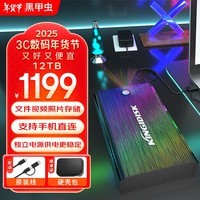 黑甲虫(KINGIDISK)12TB 移动硬盘 3.5英寸 Type-C3.1桌面存储 幻影系列 金属机身 兼容Mac 游戏畅玩 监控