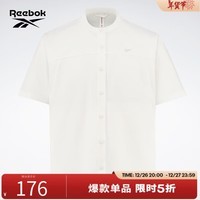 Reebok锐步官方女子经典运动休闲梭织舒适简约短袖衬衣 23RCS802WGW1 A/XL