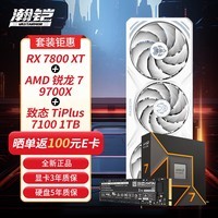 瀚铠（VASTARMOR）RX 7800 XT 16GB 白色合金显卡+ AMD 锐龙 7 9700X 处理器+致态TiPlus7100系列 1TB SSD套装