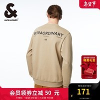 杰克·琼斯（JACK&JONES）秋季男装衣服潮流字母纯棉上衣运动卫衣长袖打底衫多色卫衣套头衫 E11 卡其色 175/96A/M