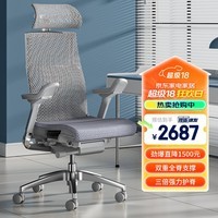 Ergonor保友Pofit 2 人体工学椅办公椅子电脑椅电竞椅 银白(云感座垫)