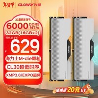 光威（Gloway）32GB(16GBx2)套装 DDR5 6000 台式机内存条 龙武系列 海力士M-die颗粒 CL30 适配黑神话悟空