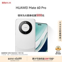 华为（HUAWEI） Mate 60 Pro白沙银12GB+512GB 卫星通话 超可靠玄武架构  旗舰鸿蒙智能手机|华为大额券