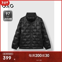 GXG男装2024冬立领短款羽绒服男外套鸭绒 黑色 180/XL