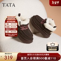 他她（TATA）冬季厚底雪地靴女靴防滑保暖加绒短靴棉鞋冬季新WG301DD3 深啡 36