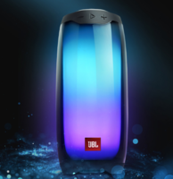 JBL PULSE4 音乐脉动四代 便携式蓝牙音箱 全面屏炫彩小音箱+低音炮 桌面音响 超长续航 防水设计 白色