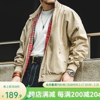 马登（Maden）G9哈灵顿机车夹克男士立领短款外套 卡其色 M