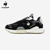 乐卡克（Le coq sportif）男鞋2024春季新款男士休闲鞋舒适透气百搭运动鞋 黑白 37