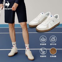 乐卡克（Le coq sportif）法国公鸡男鞋夏季新款透气轻便舒适休闲鞋百搭小白鞋 灰白色 43