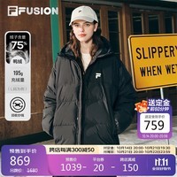 FILA FUSION斐乐潮牌情侣款羽绒服2024冬季宽松休闲连帽外套