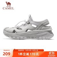 骆驼（CAMEL）厚底增高清凉透气轻便休闲运动凉鞋男 K14B39L7049 浅灰 40