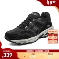 斯凯奇（Skechers）男子复古潮流缓震运动老爹鞋 237067-BKCC 黑色/炭灰色 39