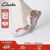 Clarks其乐男鞋春夏复古潮流拼色休闲鞋舒适缓震运动鞋男 白色/蓝色 261723277 42.5