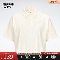 Reebok锐步官方女子运动休闲宽松短袖POLO衫 23RCS420WGW1 A/S