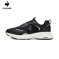 乐卡克（Le coq sportif）法国公鸡透气软底网布拼接复古经典低帮运动休闲鞋跑步鞋 黑白 40(245mm)