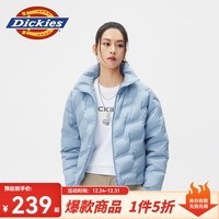 dickies羽绒服 全身压印印花羽绒服 保暖外套上衣DK010807 浅灰蓝 XL 充绒量:180g