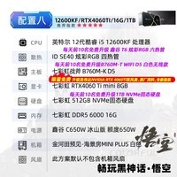 七彩虹（Colorful）海景房12代/13代 i5 12600KF/13490F/RTX4060 Ti 黑神话悟空电竞游戏设计办公电脑主机台式组装机 配八：12600KF丨16G丨1TB丨4060T