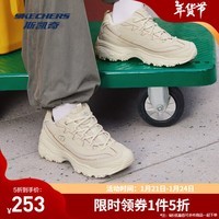 斯凯奇（Skechers）黑白金熊加绒款丨新款运动鞋女熊猫鞋加绒保暖运动老爹鞋 自然色/NAT 38