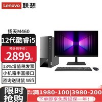 联想（Lenovo）【12代新品】联想台式电脑扬天M460 酷睿i5-12400独显商用办公制图台式机电脑家用主机全套整机 主机+23.8英寸高清窄边显示器 定制：i5 8G 1T+256G固态 集显