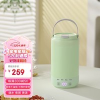 摩茶便携式烧水壶保温一体全自动恒温电热水壶旅行出差迷你小型烧水加热杯 浅绿【304不锈钢】 0.8L