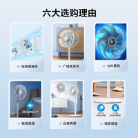 美的 （Midea）电风扇落地电扇台式桌面台扇办公室宿舍低音空气循环扇电扇落地扇 五叶/七叶 台地两用 【远距送风】轻音柔风SAF30AC