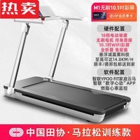 伽文M1马拉松跑步机家用减震走步机室内减肥专用商用 1马拉松备战款白-10.1吋彩屏-18