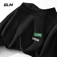 GLM德绒T恤男秋冬季内穿保暖舒适轻肤青少年居家睡觉衣服半高领长袖 黑#双色标X XL