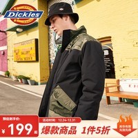 dickiesDickies棉服 拼接撞色多口袋厚外套 男式休闲百搭夹棉夹克  9464 黑色 M