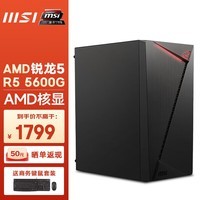 微星（MSI）龙纹盾 AMD锐龙5600G/5700G/8700G家用办公游戏商用台式电脑单主机全套diy组装整机核显电竞主机 配置二丨R5 5600G/16G/512G SSD 办公商用