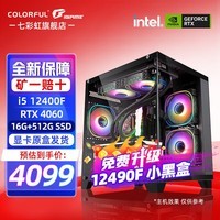 七彩虹（Colorful）海景房12代/13代 i5 12490F/13490F/RTX4060 Ti 黑神话悟空电竞游戏设计办公电脑主机台式组装机 配四：12400F丨16G丨512G丨4060